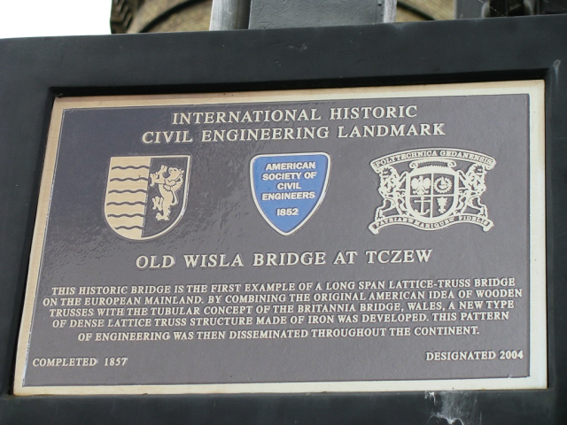 Tablica pamiątkowa z mostu tczewskiego